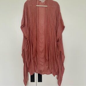 Free People Mauve/Rose Sequins Kimono